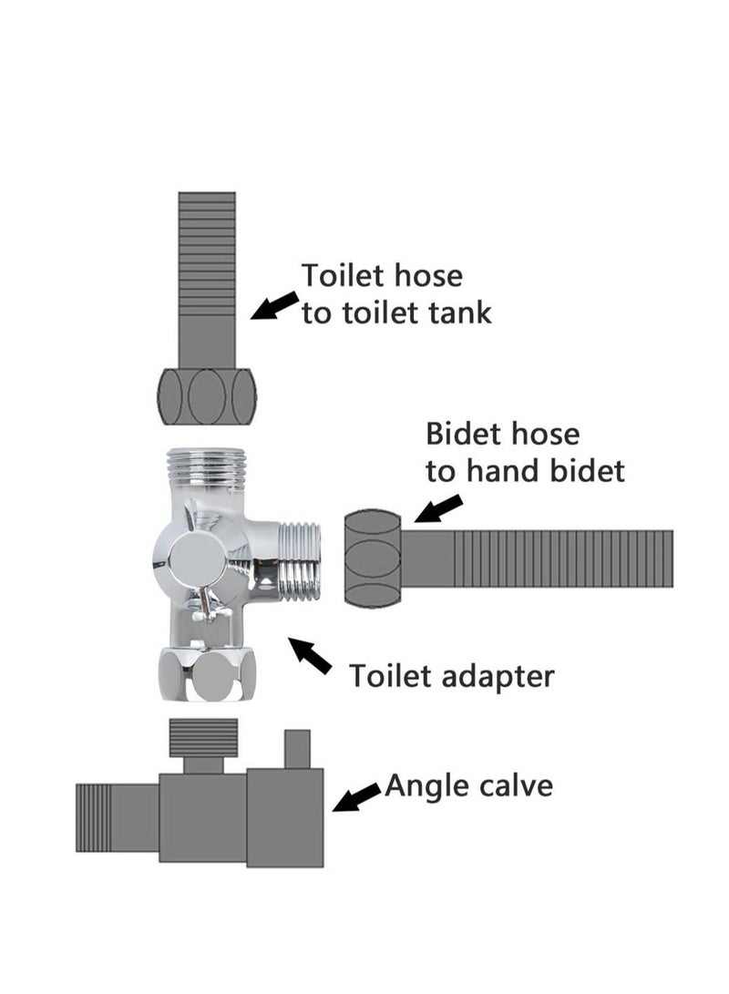3-Way Shower Diverter Valve G1/2 T-Adapter Valve Replacement Parts for Spray T-Diverter Toilet Bidet Power Kitchen Sink - Image 4