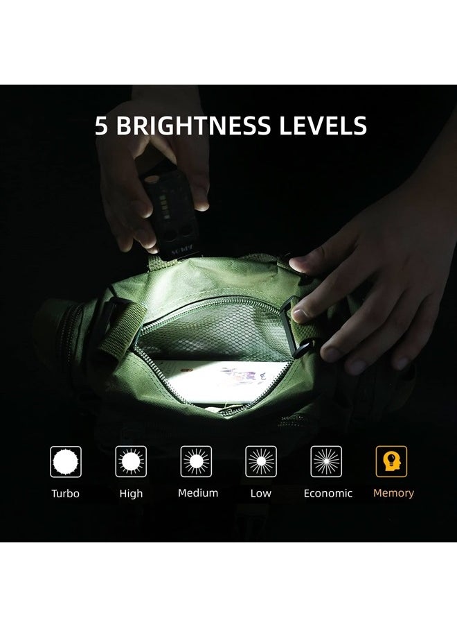 APLOS L02 1000 Lumens Rechargeable Mini EDC Flashlight, 365nm UV Light, Multi-Color Light Source, Small Pocket Keychain Light with Magnetic Base & Beeping Alarm (White)  - Image 3