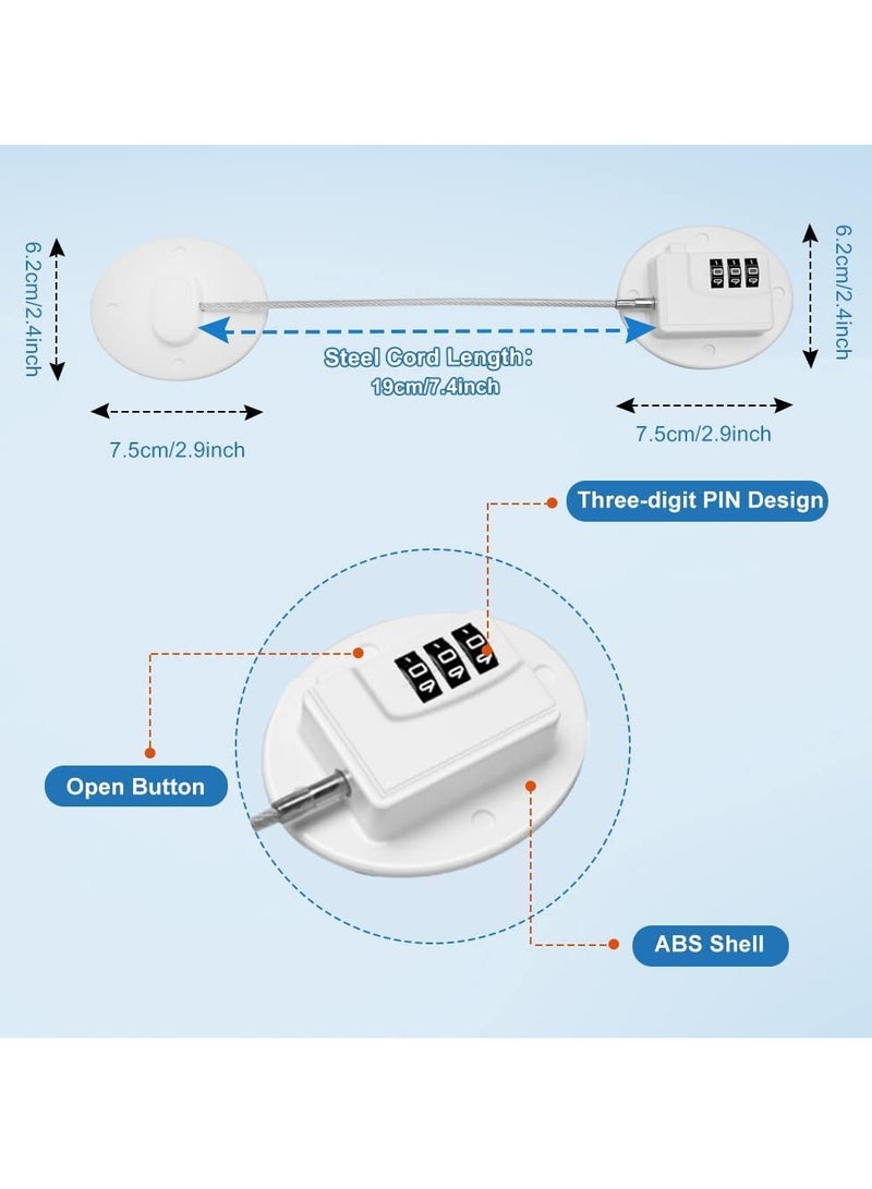 SOLARAE Window Safety Locks Self Adhesive Window Restrictors for UPVC No Drilling Window Locks Child Safety Pet Window Restrictor Kids Window Safety Restrictors Password for Childproof White 1 Pack - Image 4