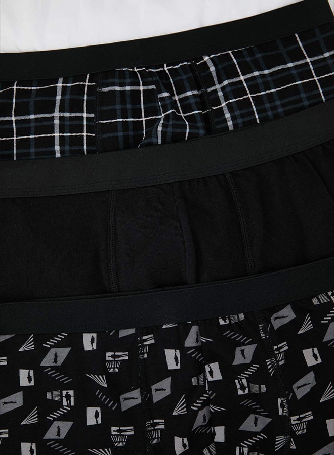 trendyol Black PatternedSolid Mix 3Pack Cotton Lycra Boxer - Image 2
