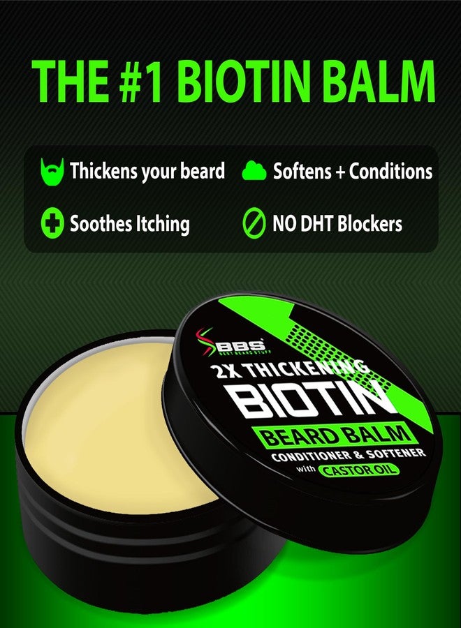 BBS BEST BEARD STUFF Beard Growth Kit for Men w/ 2X Thickening Biotin Beard Balm for Men & Mustache Wax + GROW XXL Mustache Serum + Maximum Strength 620,000mcg Biotin Hair Growth Vitamins - Formulated in the USA - Image 2