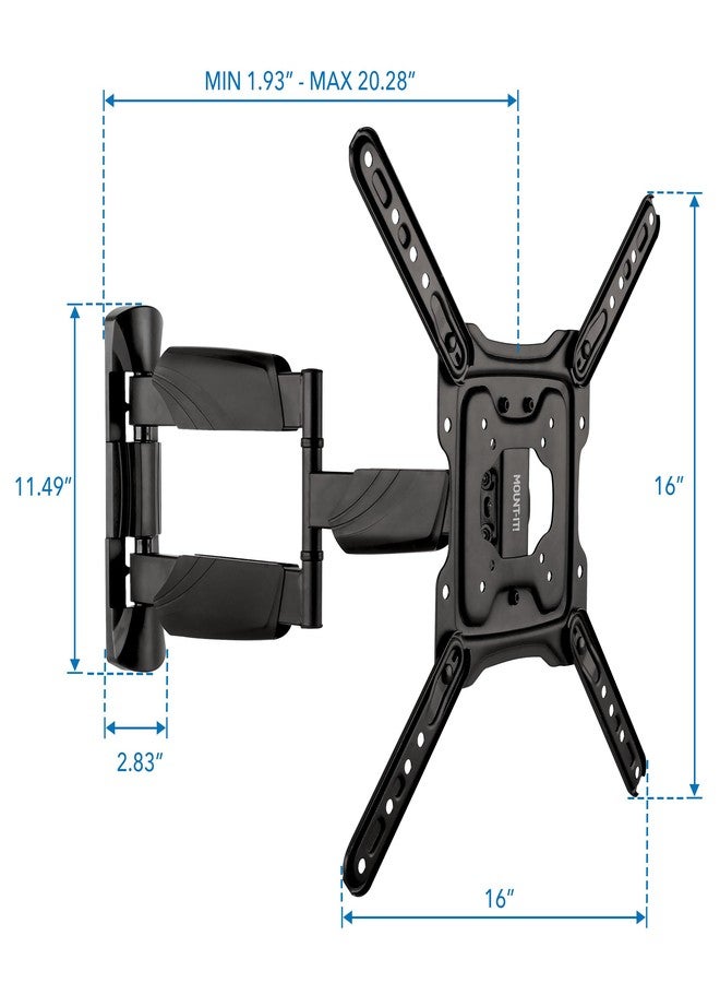 Mount-It! UL Certified Full Motion TV Wall Mount for Most 32-55 Inch Flat Screen TVs, Articulating TV Bracket Max VESA 400x400, Holds up to 308 lbs, Swivel and Tilt Bracket for 32, 42, 55 inch - Image 3