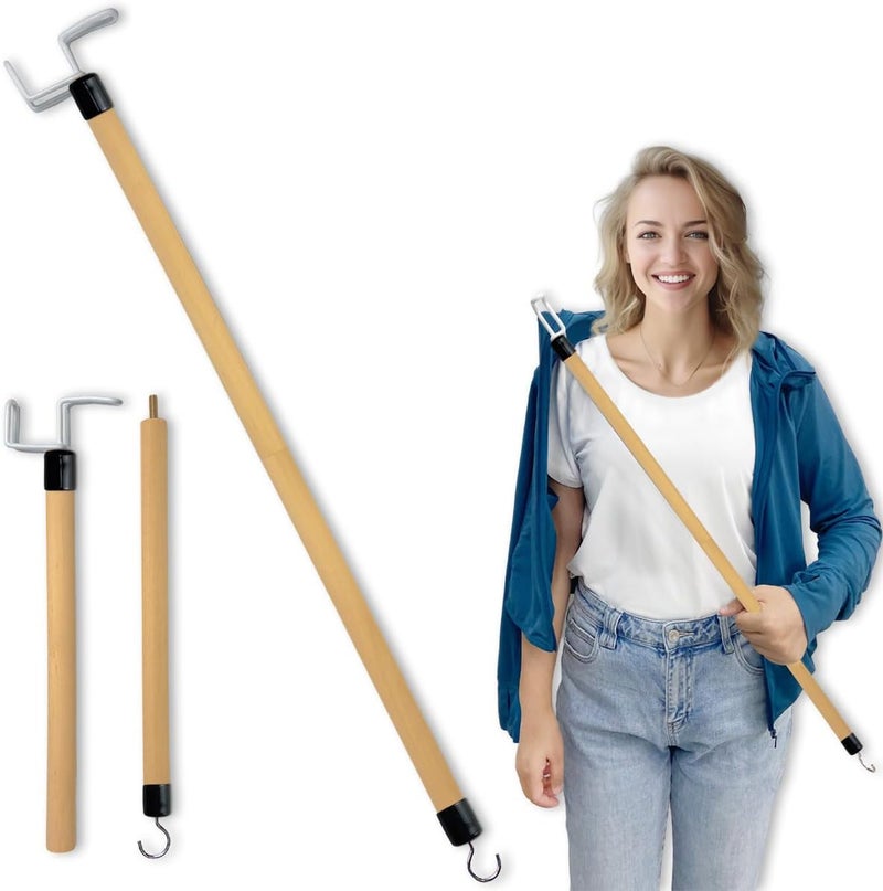 27'' Dressing Stick, Long Dressing Stick for Elderly, Disabled, Limited Mobility – Daily Living Dressing Aid Stick for Hip Replacement, Back - Dressing Aid for Pants, Shoes, Socks - Image 1