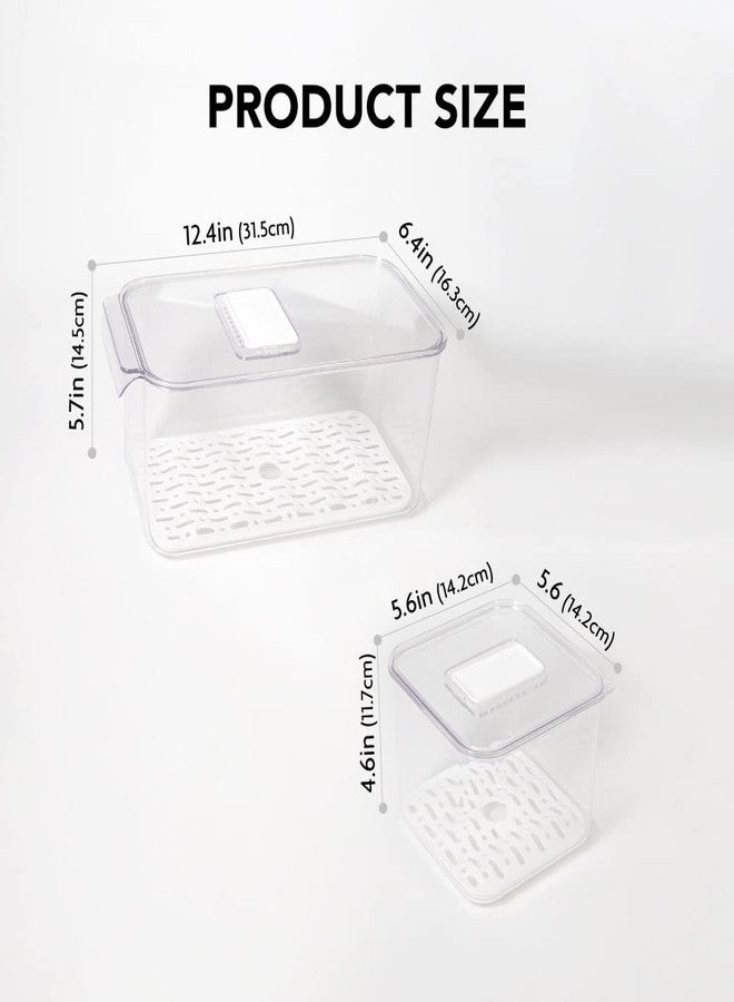elabo Fruit Storage Containers for Fridge Fresh Produce Saver -3 Pack Stackable Fridge Organizers Bins with Lids, Drain Tray, Food Storage Container for Vegetables, Lettuce, Salad and Berry, BPA-free - Image 5