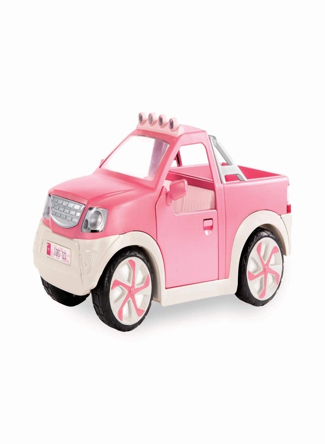 Lori - Pick - Up Truck for Mini Dolls - Pink Car for 6-Inch Dolls - Real Radio & Trailer Hitch - Music & Lights - 3+ Years- Ride & Shine Pickup Truck - Light Pink - Image 1