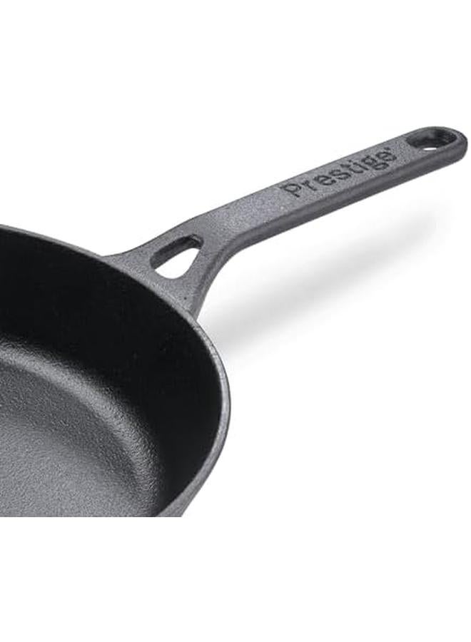 Prestige Cast Iron Fry Pan 26 Cm Cast Iron Skillet Induction Frying Pan Iron Fry Pan Pre Seasoned Cast Iron Cookware Pr48889 - Image 2