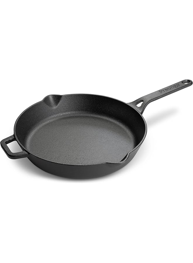 Prestige Cast Iron Fry Pan 26 Cm Cast Iron Skillet Induction Frying Pan Iron Fry Pan Pre Seasoned Cast Iron Cookware Pr48889 - Image 1