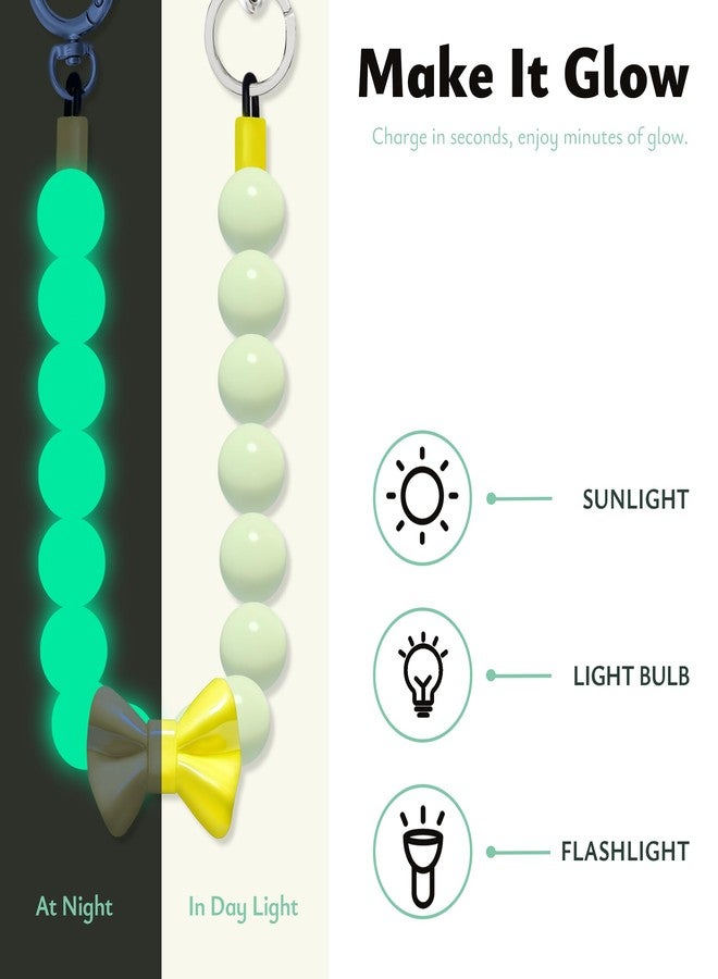 JOGIA Glow Beaded Dog Collar – Pale Green Beads Dog Necklace with Bow Tie, Adjustable for Small Medium Large Dogs – Soft Glow for Night Fun - Image 5