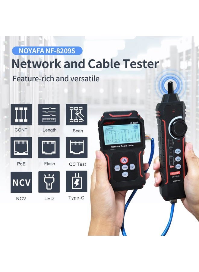 Noyafa Nf-8209S Advanced Network Cable Tester, Length Test, Port Flashing, Ethernet Tracer With Poe/Ncv, Cat5, Cat6 Multi-Function No-Trouble Line Scan Mode, Kit - Image 2