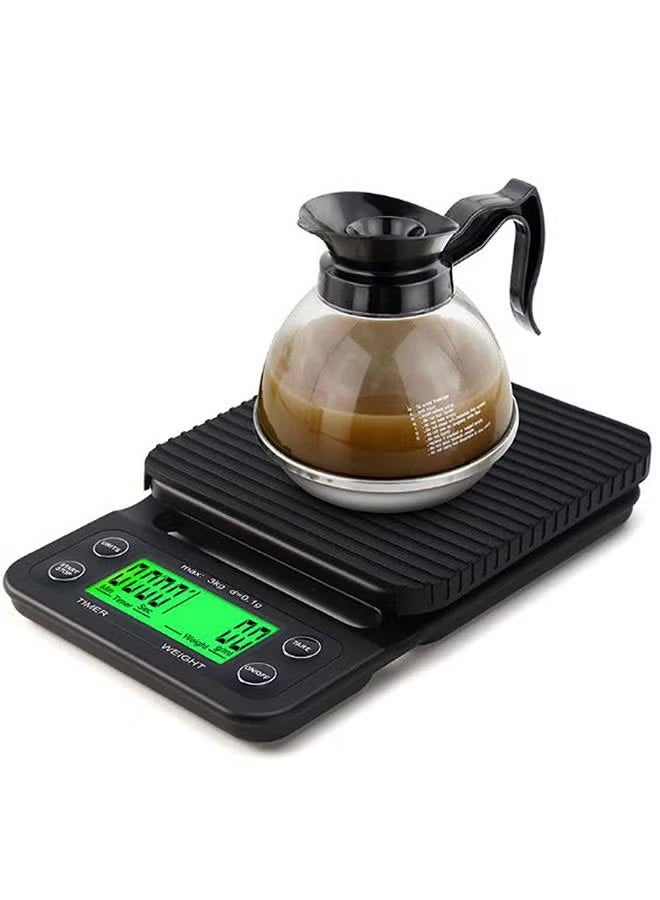 زد Electronic coffee scale with timer, hand-brewed coffee, black, 22.70 x 15.30 x 5.20 cm (battery version) - Image 2