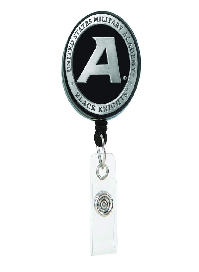 BOOJEE BEADS Retractable Badge Holder 30" Small Pewter Badge Reels Retractable with Heavy Duty Belt Clip Cute Badge Reel to Show Off Your Military Spirit (U.S. Military Academy-A Logo) - Image 1