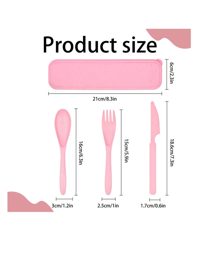 Portable Utensils Set with Storage Case, 4 Sets of Knife Fork Spoon, Travel and Lunch Box Cutlery - Image 2
