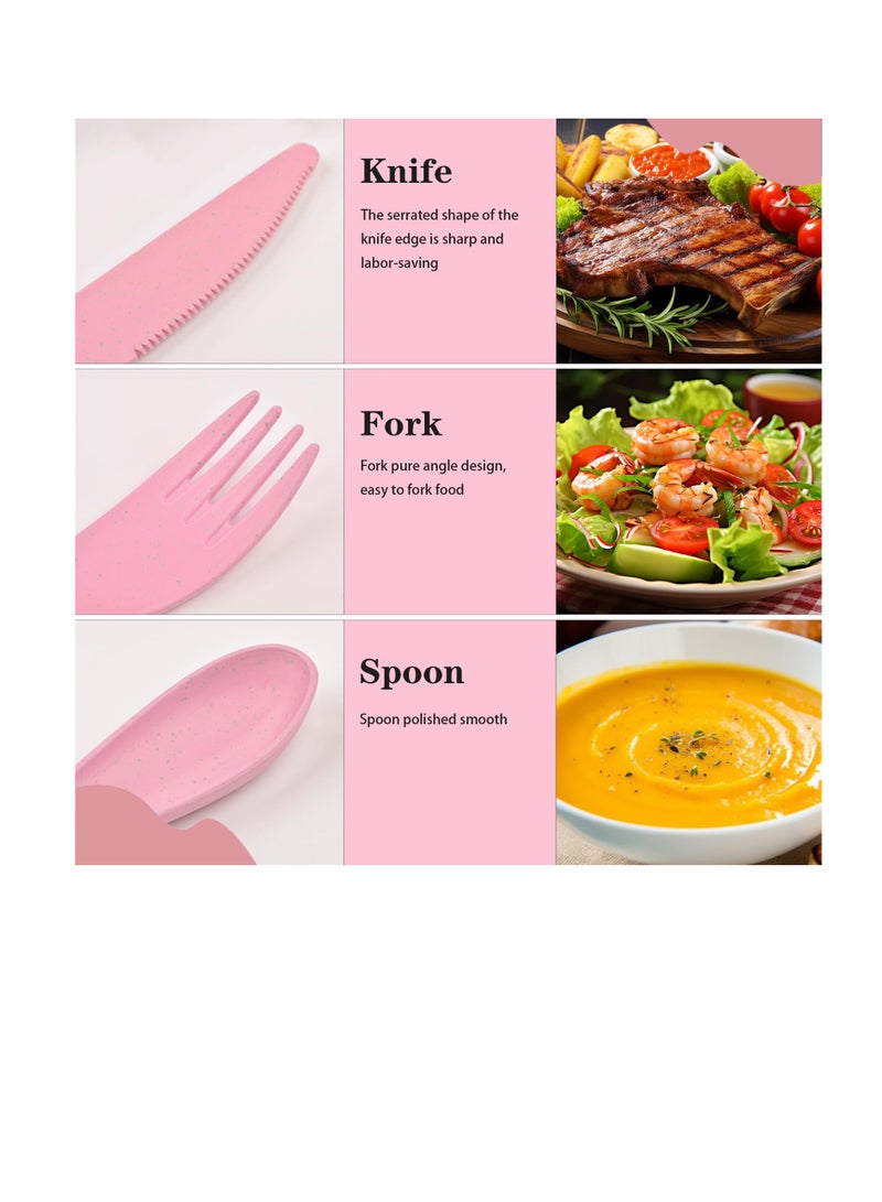 Portable Utensils Set with Storage Case, 4 Sets of Knife Fork Spoon, Travel and Lunch Box Cutlery - Image 4