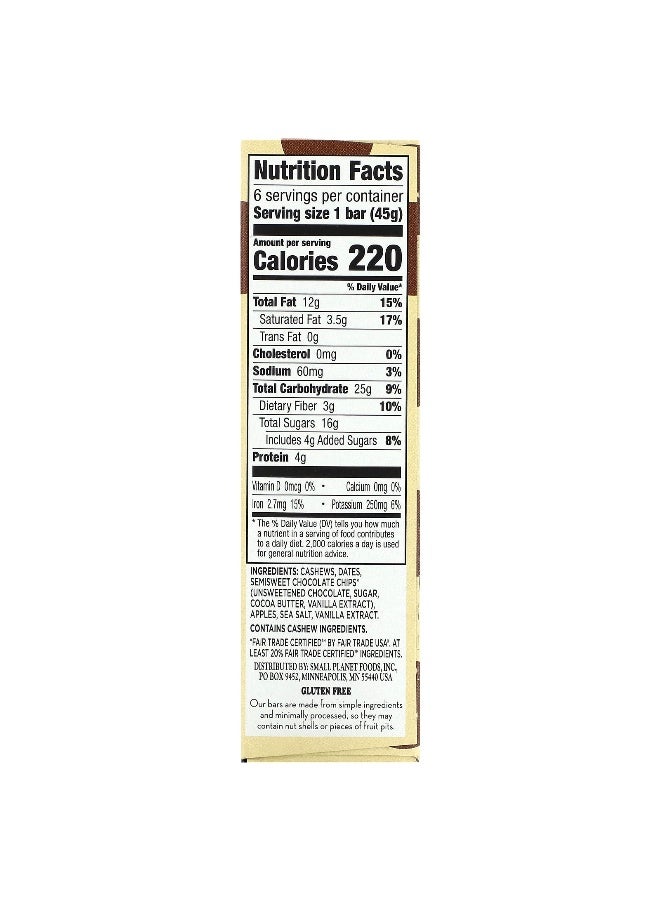 LARABAR Larabar, The Original Real Fruit & Nut Bar, Chocolate Chip Cookie Dough, 6 Bars, 1.6 oz (45 g)  - Image 2