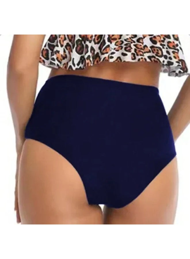 إسكدنيا Women's High Waist Bikini Trunks Swimming Trunks Beach Shorts Bottom Shorts-Color:navy Blue- - Image 5