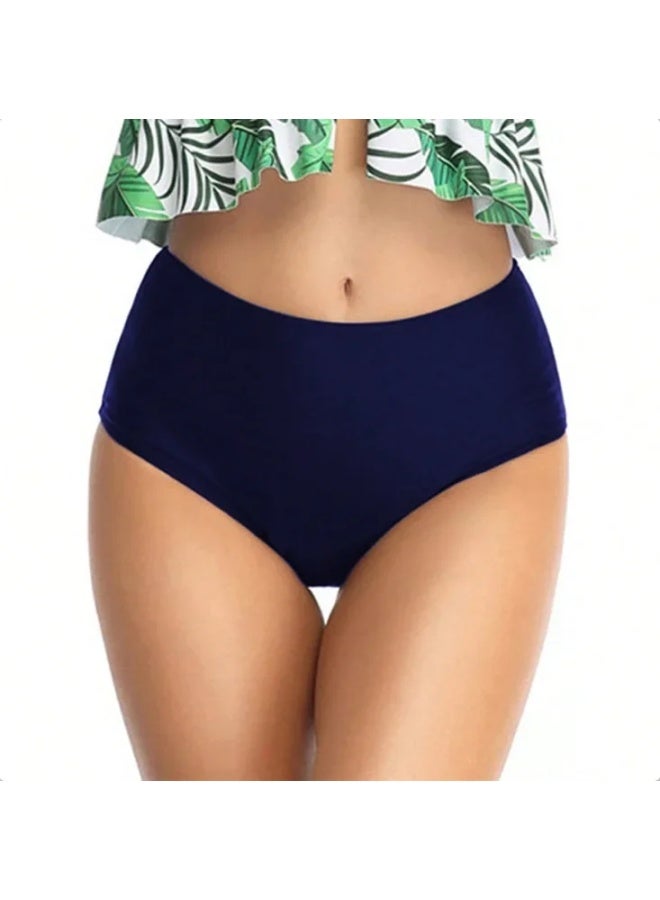 إسكدنيا Women's High Waist Bikini Trunks Swimming Trunks Beach Shorts Bottom Shorts-Color:navy Blue- - Image 4