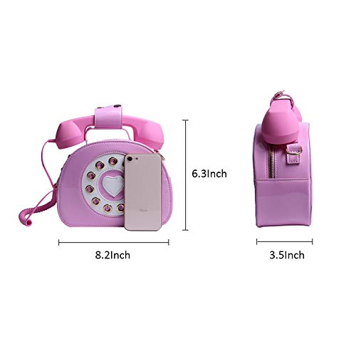 SUKUTU Telephone Shaped Purse Shoulder Crossbody Tote Bags Women Retro Phone Top-Handle Handbags for Girls - Image 2