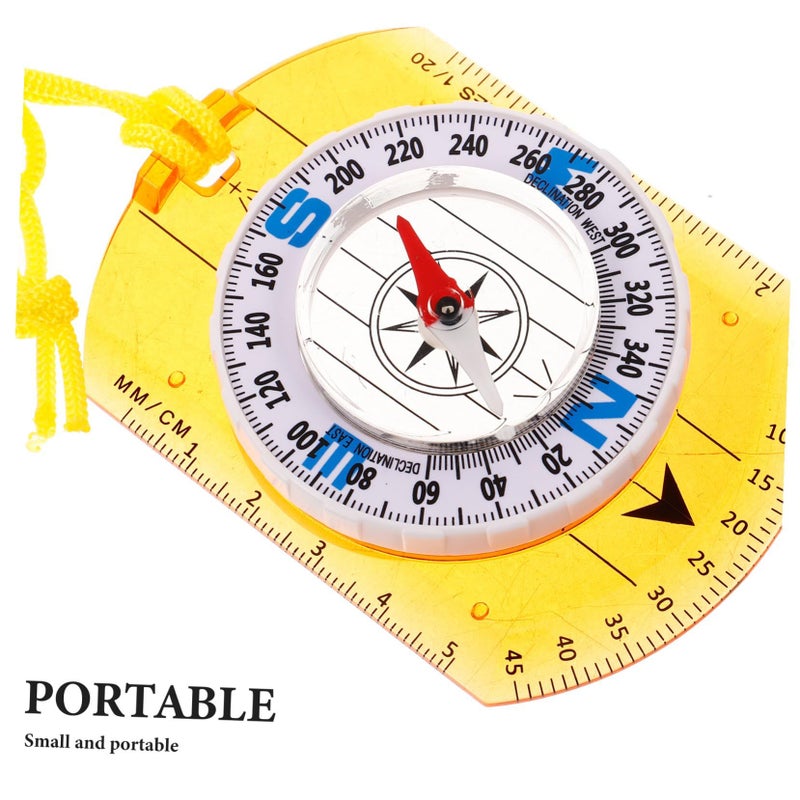 Portable Acrylic Orienteering Compass With Luminous Pointer For Hiking Camping Backpacking Outdoor Navigation Tool Vintage Style Safety Compass With Scale Ruler Lightweight - Image 4