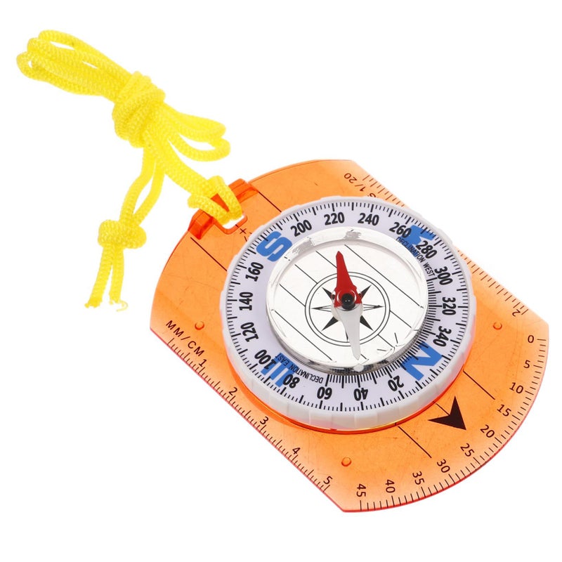 Portable Acrylic Orienteering Compass With Luminous Pointer For Hiking Camping Backpacking Outdoor Navigation Tool Vintage Style Safety Compass With Scale Ruler Lightweight - Image 2