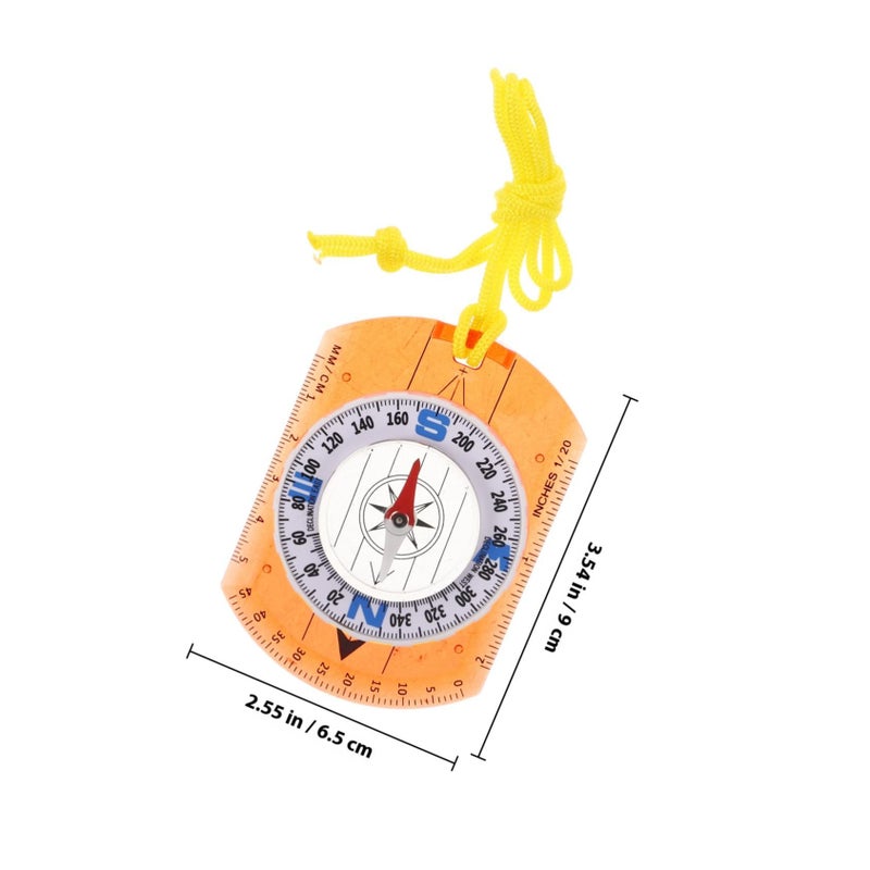 Portable Acrylic Orienteering Compass With Luminous Pointer For Hiking Camping Backpacking Outdoor Navigation Tool Vintage Style Safety Compass With Scale Ruler Lightweight - Image 3