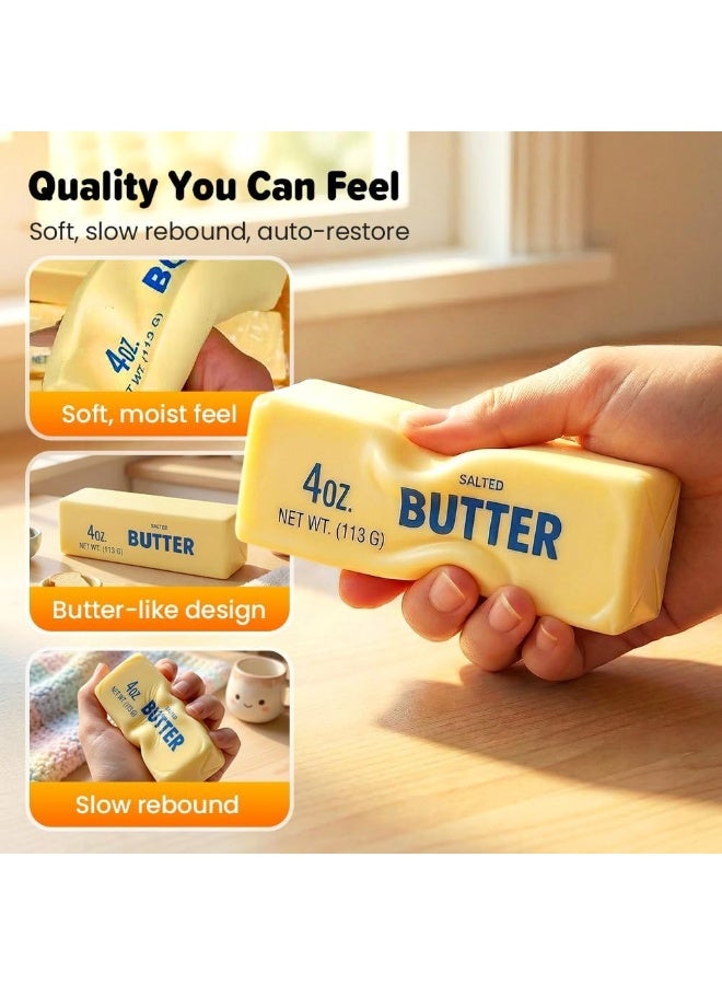 squishy Butter Squishy, Slow Rebound Cute Butter Squeeze Stress Balls, Realistic Butter Stick Soft Squeeze , Upgrade Stress Wet Slow Rebound Stress Relief - Image 4