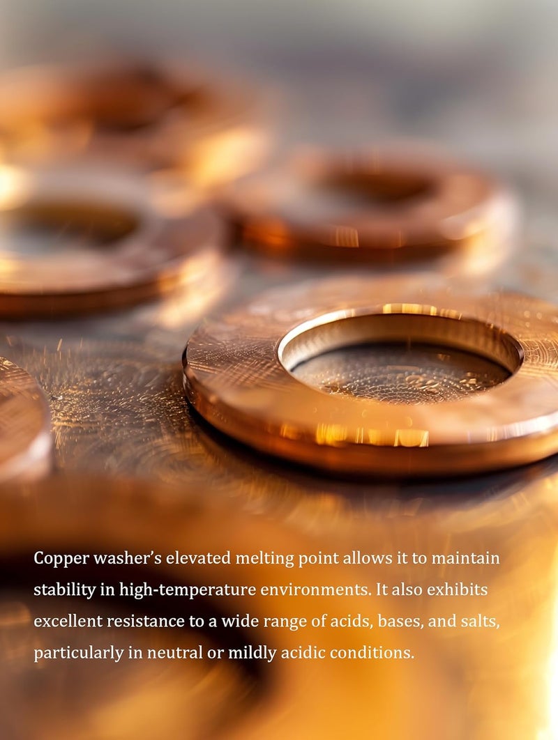 NACX M27 Copper Flat Washer Crush Washer Sealing Ring, 27mm ID, 35mm OD, 1.5mm Thickness, 10 Pieces - Image 4