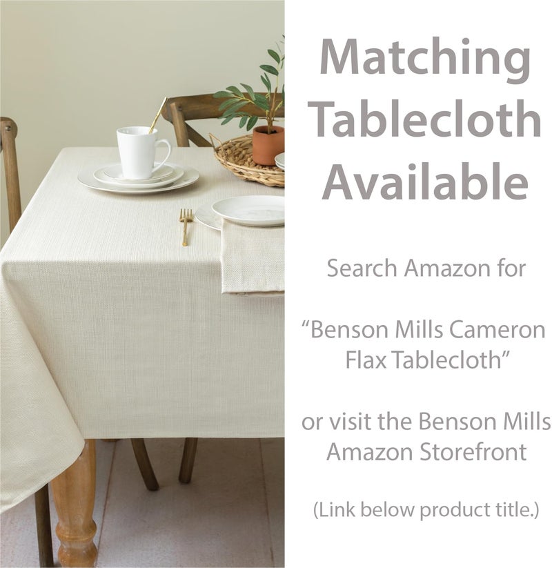 Benson Mills Cameron Textured Fabric Cloth Napkins, for Everyday Home Dining, Parties, Weddings & Holiday Tablecloths (18" x 18" Napkin Set of 4, Flax/Beige/Taupe) - Image 5