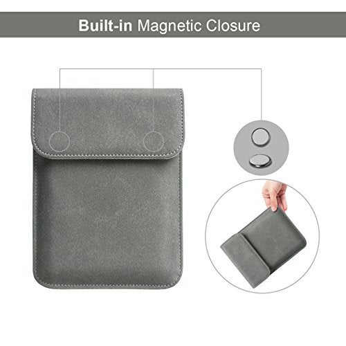 WALNEW 6 Inch Sleeve for All-New Kindle 2024 and 2022/2019(J9G29R)/6" Paperwhite/Voyage/Kindle (8th Gen, 2016)/4/5/Touch Protective Pouch Bag Case Cover, Gray - Image 4