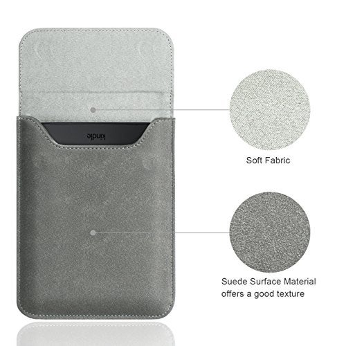WALNEW 6 Inch Sleeve for All-New Kindle 2024 and 2022/2019(J9G29R)/6" Paperwhite/Voyage/Kindle (8th Gen, 2016)/4/5/Touch Protective Pouch Bag Case Cover, Gray - Image 5