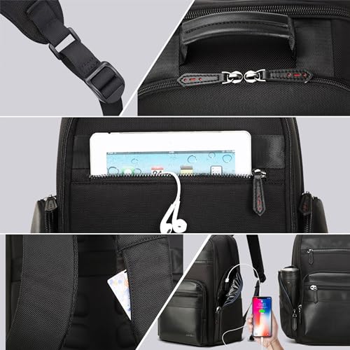 BOPai 30L Travel Backpack for Men Business Laptop Backpack 15.6 inch Computer bagpack with USB Charging Water-Resistant Rucksack Black - Image 4
