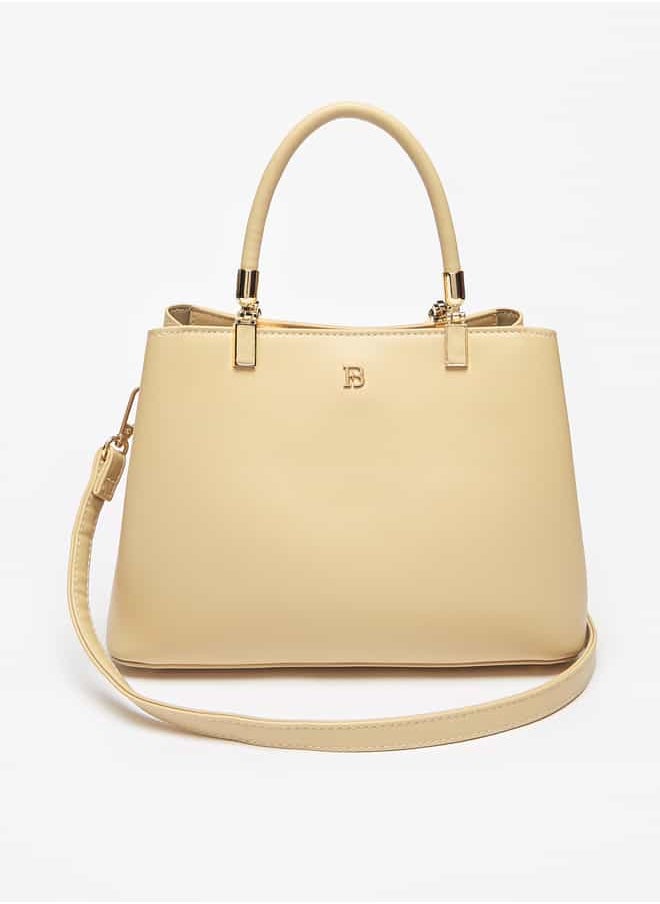 Flora Bella By Shoexpress Women Solid Tote Bag with Handles and Detachable Strap  - Image 1