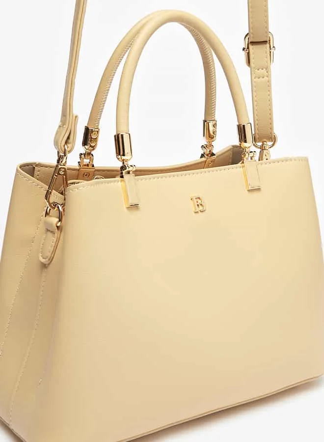 Flora Bella By Shoexpress Women Solid Tote Bag with Handles and Detachable Strap