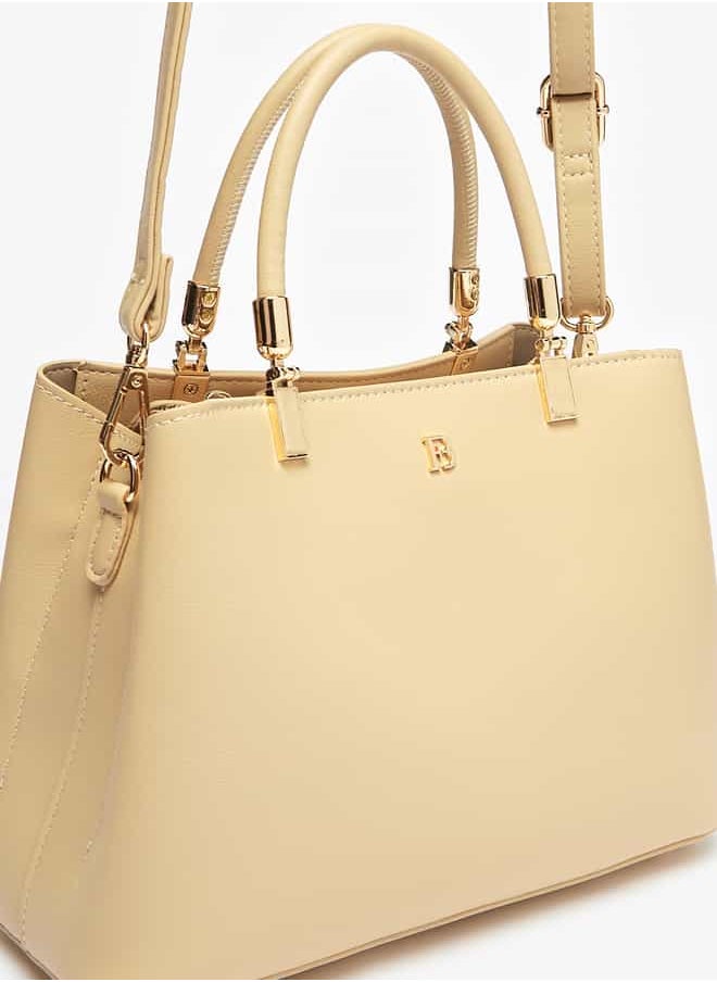 Flora Bella By Shoexpress Women Solid Tote Bag with Handles and Detachable Strap  - Image 3