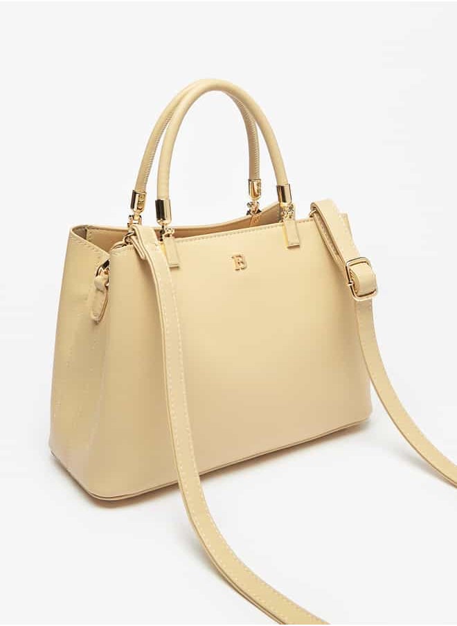 Flora Bella By Shoexpress Women Solid Tote Bag with Handles and Detachable Strap  - Image 2
