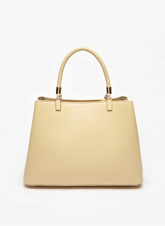 Flora Bella By Shoexpress Women Solid Tote Bag with Handles and Detachable Strap  - Image 4
