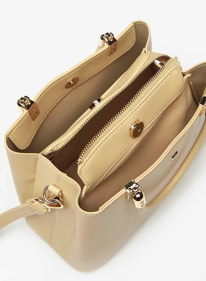 Flora Bella By Shoexpress Women Solid Tote Bag with Handles and Detachable Strap