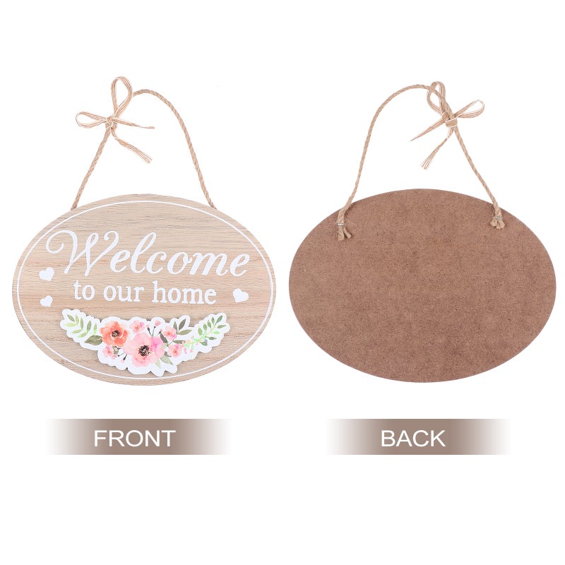 2pcs Hanging Board Welcome Design Doorplate Wall Sign Door Hanging - Image 2