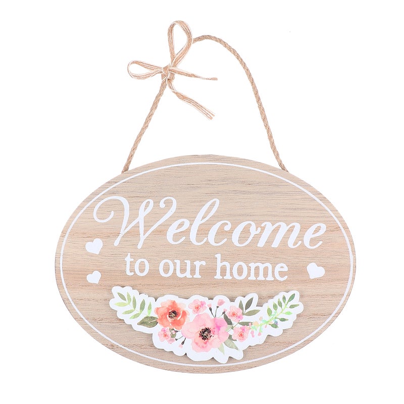 2pcs Hanging Board Welcome Design Doorplate Wall Sign Door Hanging - Image 1