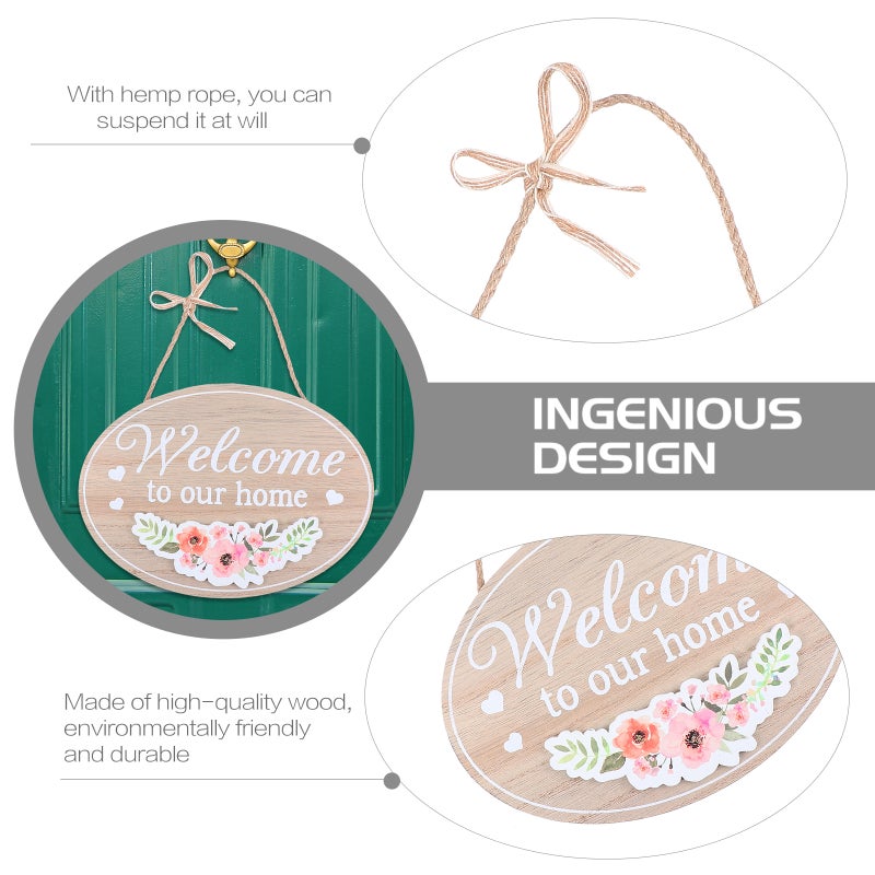 2pcs Hanging Board Welcome Design Doorplate Wall Sign Door Hanging - Image 3