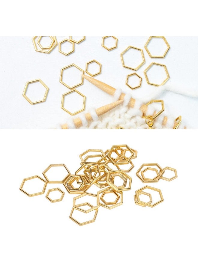 Hztyyier 30Pcs Hexagon Knitting Stitch Markers Lightweight Zinc Alloy Crochet Locking Needle Clip For Diy Sewing Weaving - Image 4