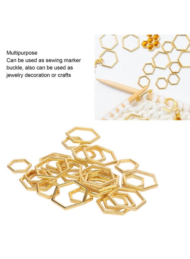 Hztyyier 30Pcs Hexagon Knitting Stitch Markers Lightweight Zinc Alloy Crochet Locking Needle Clip For Diy Sewing Weaving - Image 5