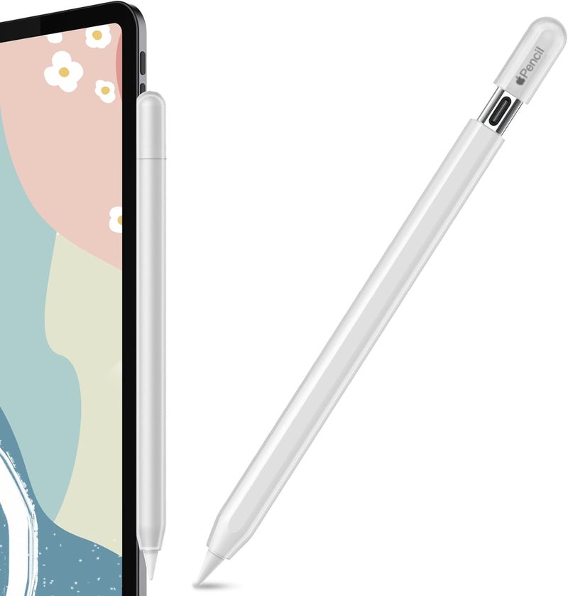 أهاستايل حافظة سيليكونية لقلم Apple Pencil (USB-C) 2023، طبقة واقية رقيقة جدًا، مانعة للانزلاق، متوافقة مع قلم Apple Pencil USB-C (اللون الشفاف) - Image 1