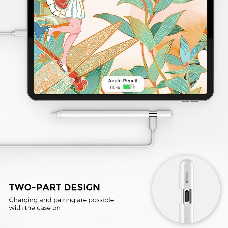 أهاستايل حافظة سيليكونية لقلم Apple Pencil (USB-C) 2023، طبقة واقية رقيقة جدًا، مانعة للانزلاق، متوافقة مع قلم Apple Pencil USB-C (اللون الشفاف) - Image 4