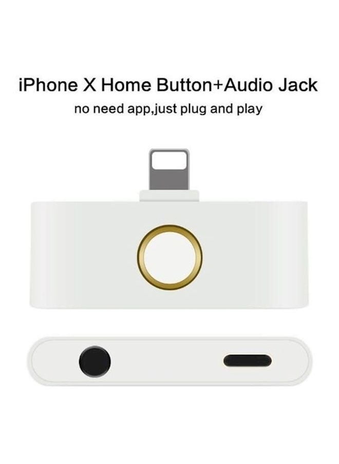 NIBEMINENT - Headphone Adapter For Apple iPhone X White/Gold - Image 1