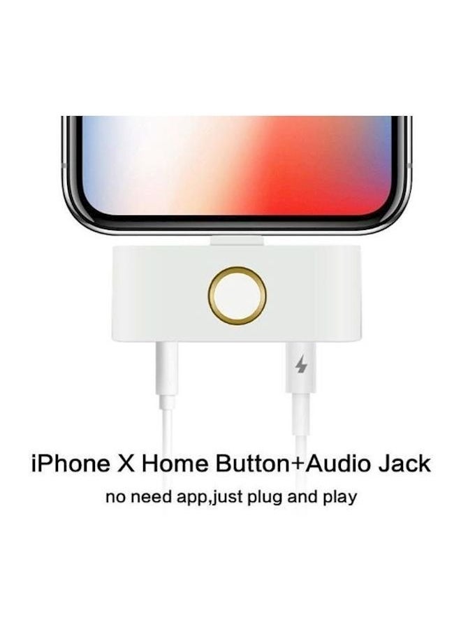 NIBEMINENT - Headphone Adapter For Apple iPhone X White/Gold - Image 1