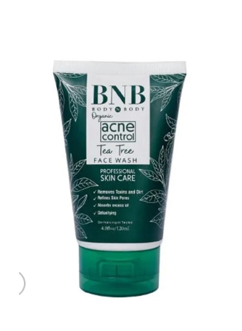 بي ان بي غسول الوجه العضوي للتحكم في حب الشباب بخلاصة شجرة الشاي من بي إن بي، 120 مل