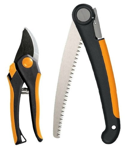 Fiskars Folding Saw and Pruner Set, Garden Clippers, Gardening Scissors with Sharp, Rust Resistant Steel Blade with Folding Pruner Saw with Power Tooth Saw Blade - Image 2
