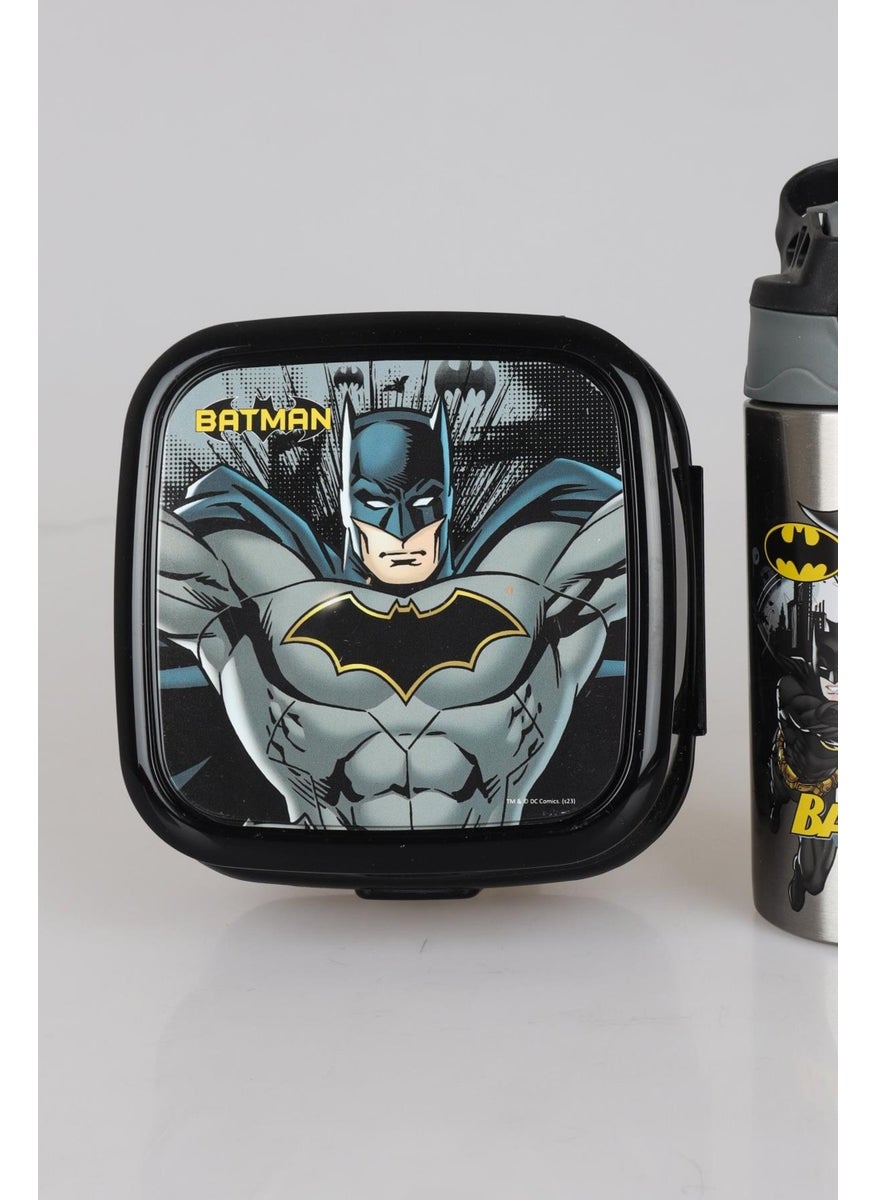 Batman New Season Licensed 500 ml Steel Water Bottle and Lunch Box Dinner Set  - Image 2