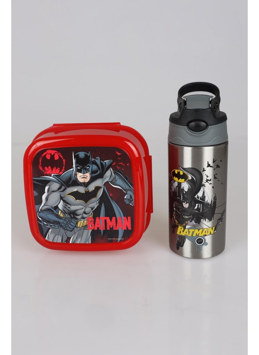 Batman New Season Licensed 500 ml Steel Water Bottle and Lunch Box Dinner Set  - Image 3