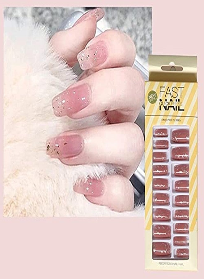 Sunkizzrs® Nails Extension Kit Artificial Nail（Pack of 24）Press On Nails Everlasting French Tip False Nails Acrylic Full Fake Nail Tips Art Set With Nail Adhesive Stickers & Nail File(Style A) - Image 1